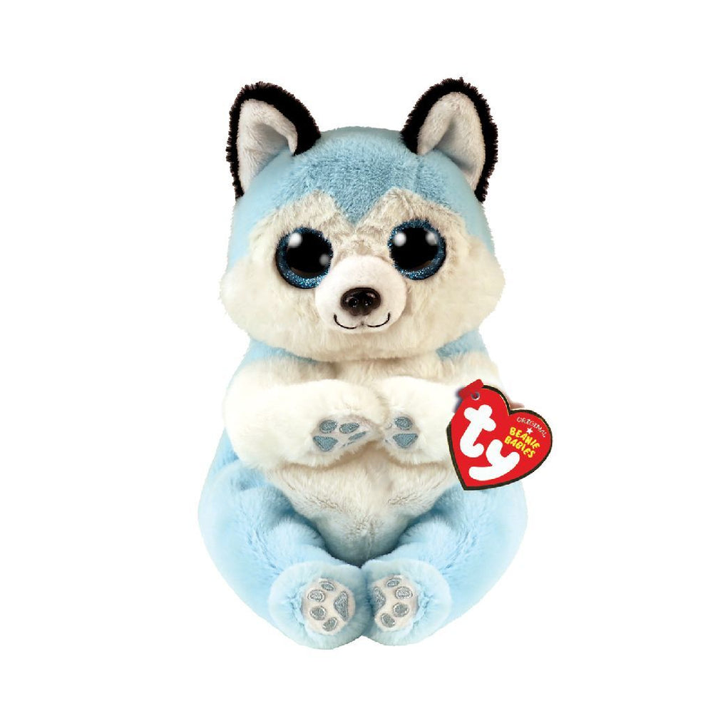 Ty beanie babies pance tuono blu husky, 15 cm