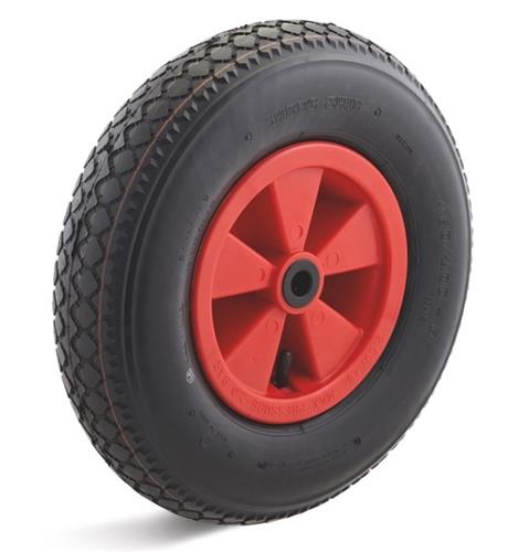 Torwegge luchtband wiel 400mm lrk kunststof rood