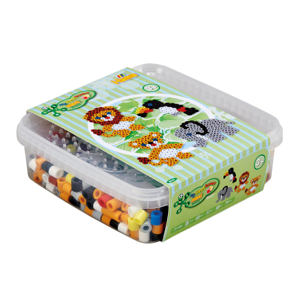 Hama String Bead Set Maxi - Animales salvajes, 600º.