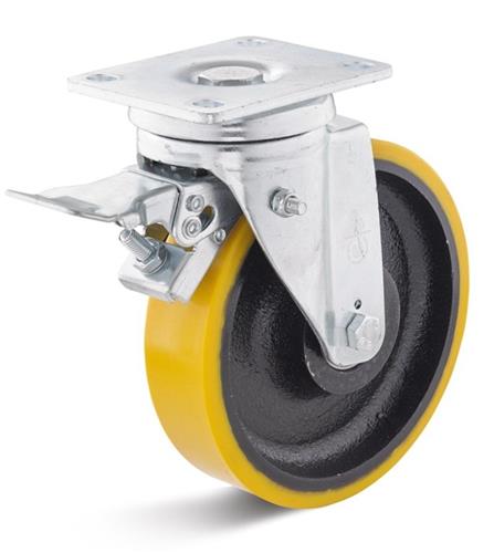 Torwegge zwenkwiel+rem zwaarlast 250x60mm