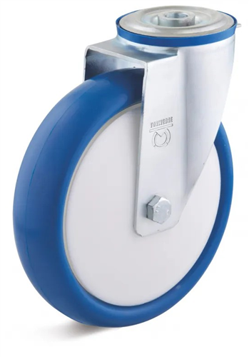 Torwegge zwenkwiel pu ø100 kunststof boutbevestiging