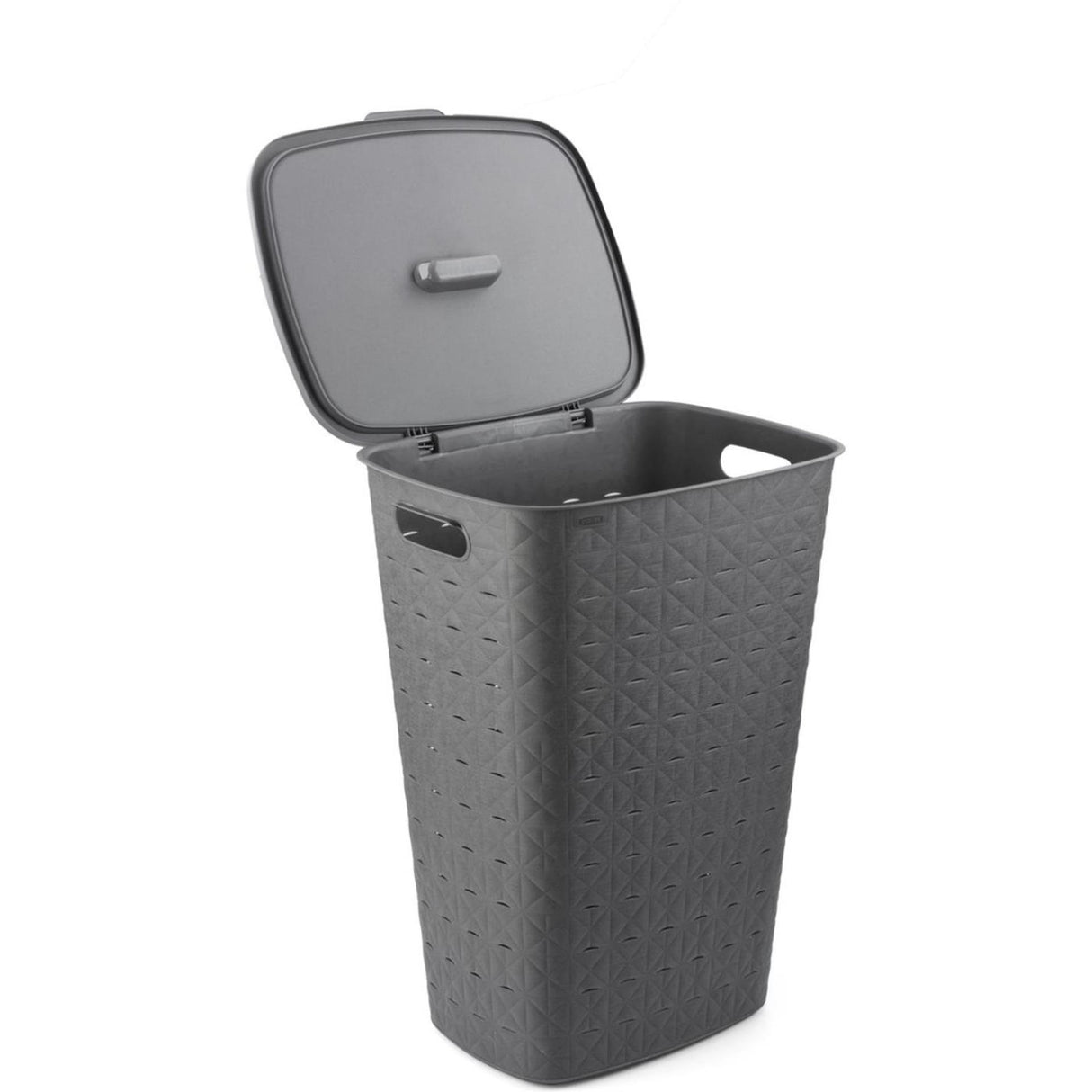 Curver panier à linge softex avec couvercle 56l anthracite