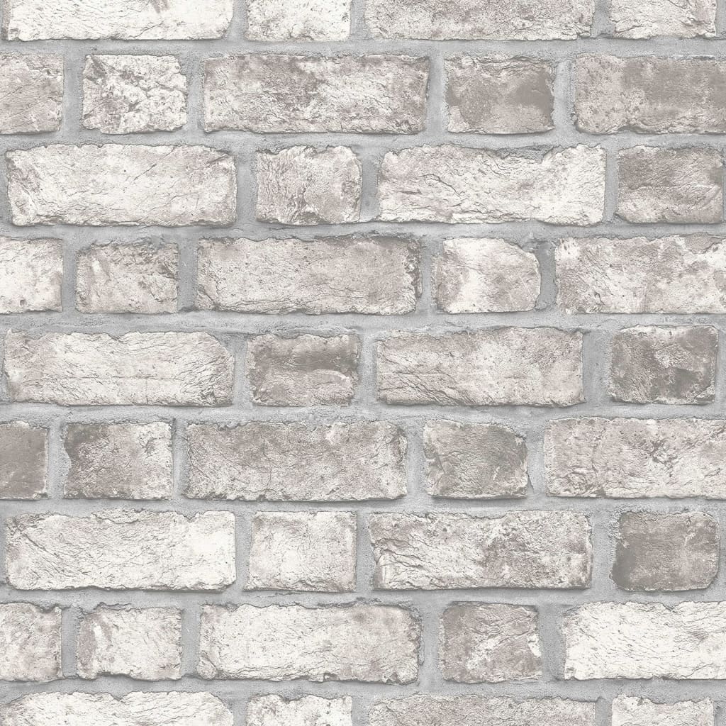 Noordwand Noordwand Wallpaper Homestyle Brick Wall Gray and Broken White