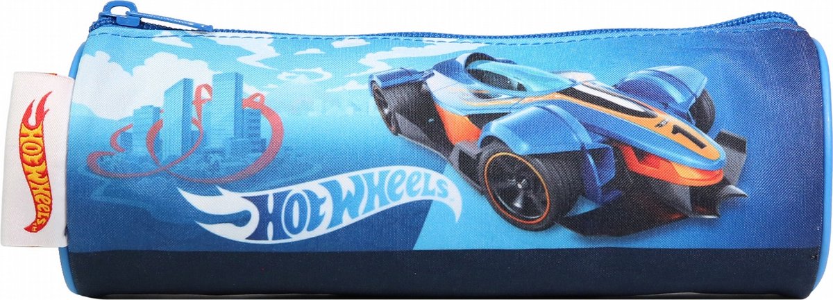 Jim Jam Pencil Case Mattel Hot Wheels Round Pencil Case with Zipper Pocket