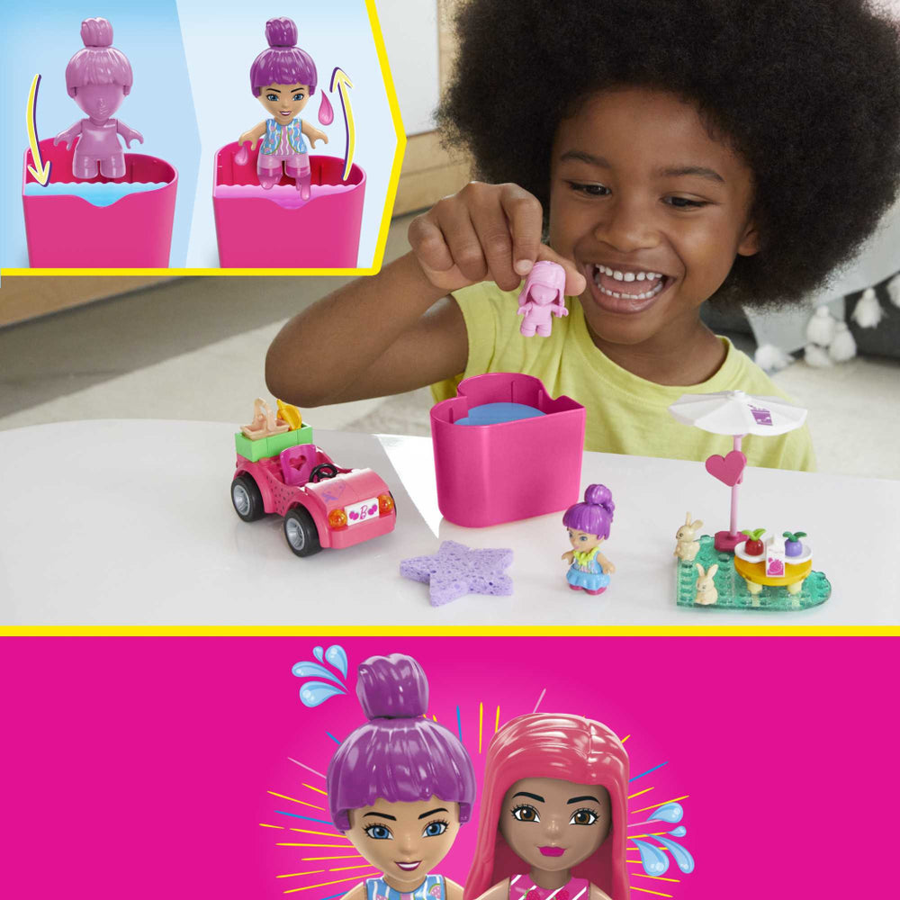 Mega bloks mega barbie color reveal convertible building toys