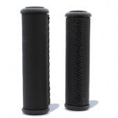 Simson Leather Handlebar Grips Black Long - Leather handlebar grips for lifestyle bike - 13cm - Black
