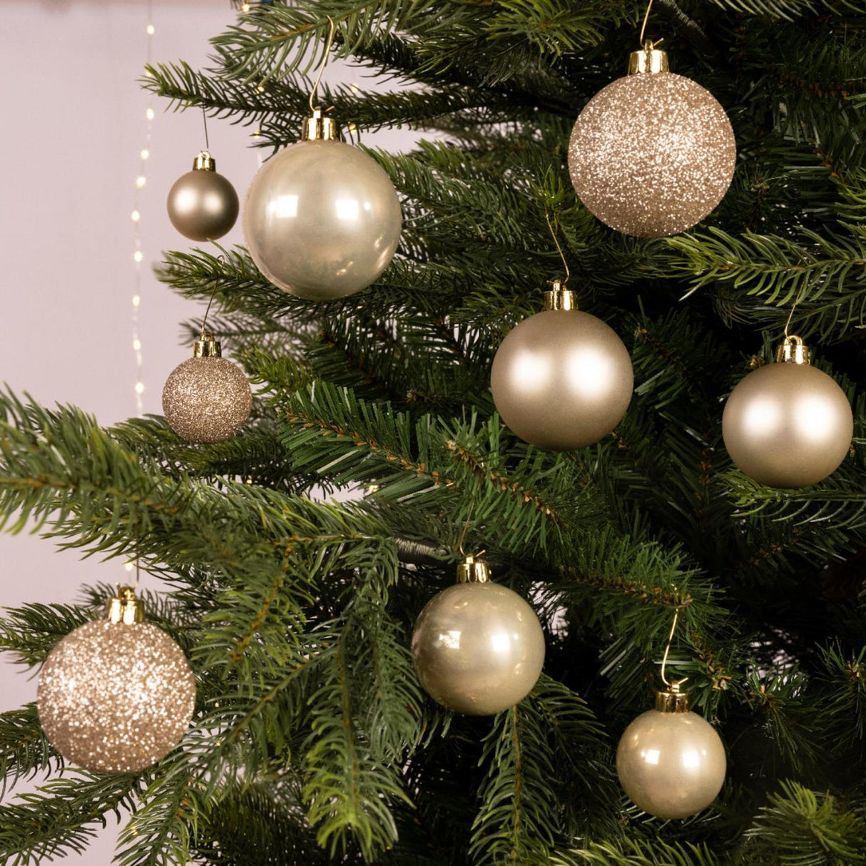 Decoris kerstballen mix kunststof parel 30-delig