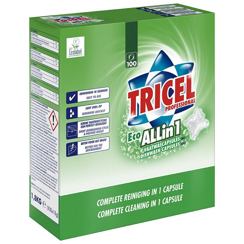 Tricel vaatwascapsules all in 1100x18gr