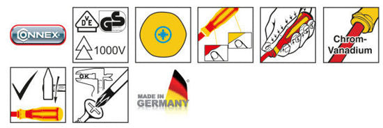 Connex schroevendraaier kruis pz1 80mm ge%c3%afsoleerd 1kv