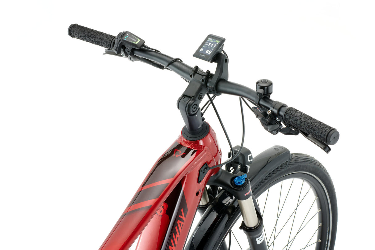 Conway elektrische trekkingfiets cairon t 5.0 mod. 22 ebike conw.cairon t 5.0 28 41 diam.11sp red black