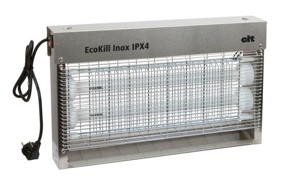 Ecokill elektr vliegenkast inox ipx4 2 x 15w