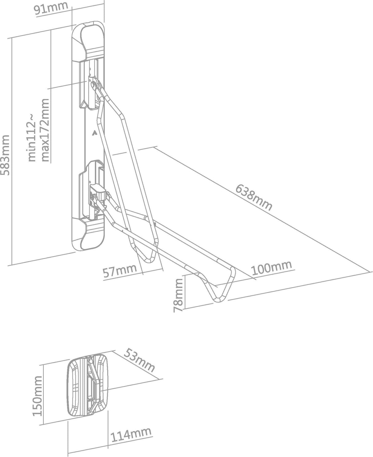 Contec smart fold presentation hooks for bicycles ct wall presenter smart fold s black