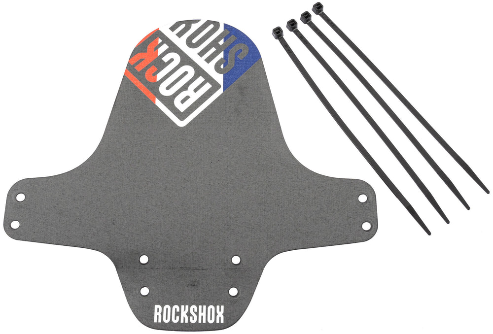 Rockshox mud flap, voorwiel fender clip-on fender rs black france flag