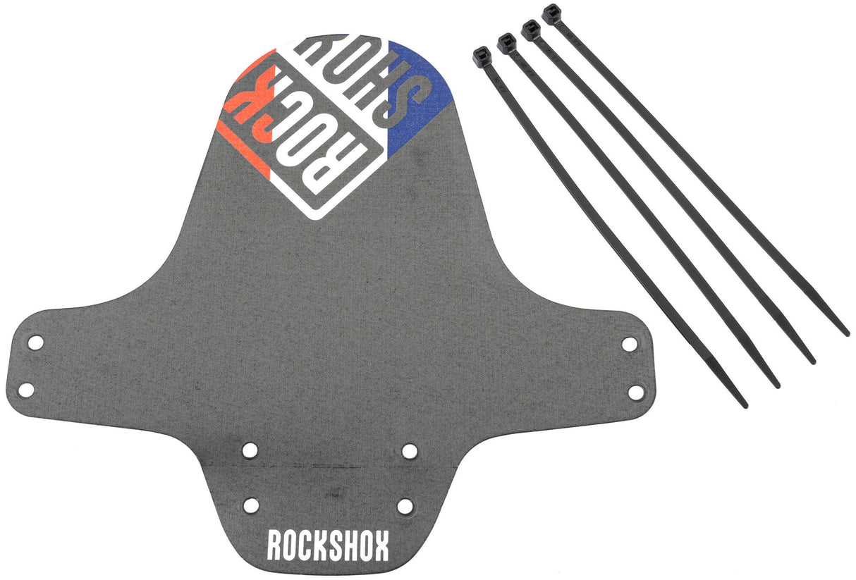 Rockshox mud flap, voorwiel fender clip-on fender rs black france flag