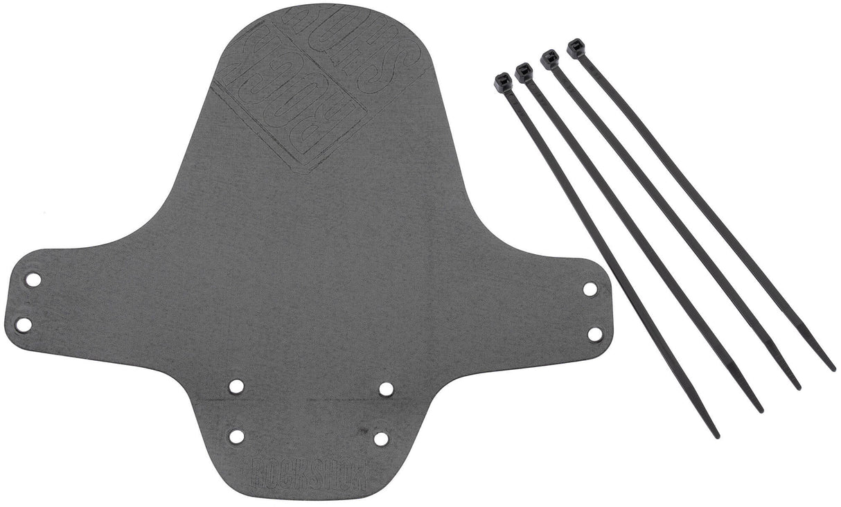 RockShox mud flap, front wheel fender clip-on fender RS black distressed contour