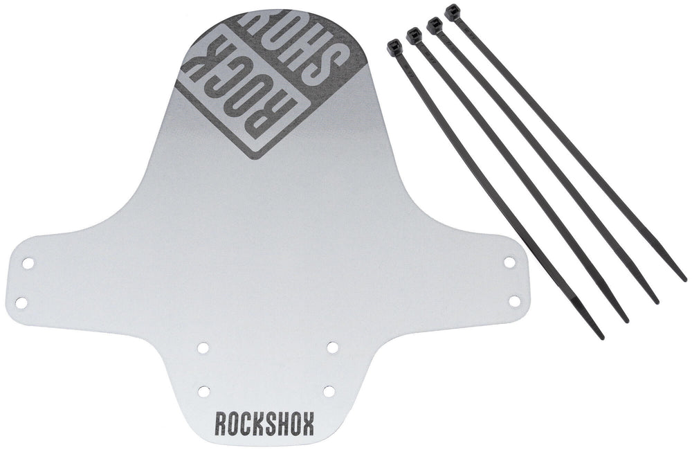 Rockshox mud flap, front wheel fender clip-on fender rs bl. sil.white gr. bl.logo