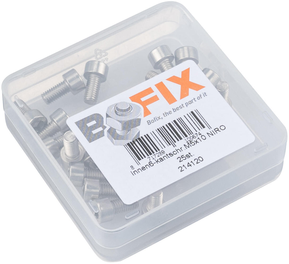 Allen bolt M5x10 Bofix stainless steel (25 pieces)