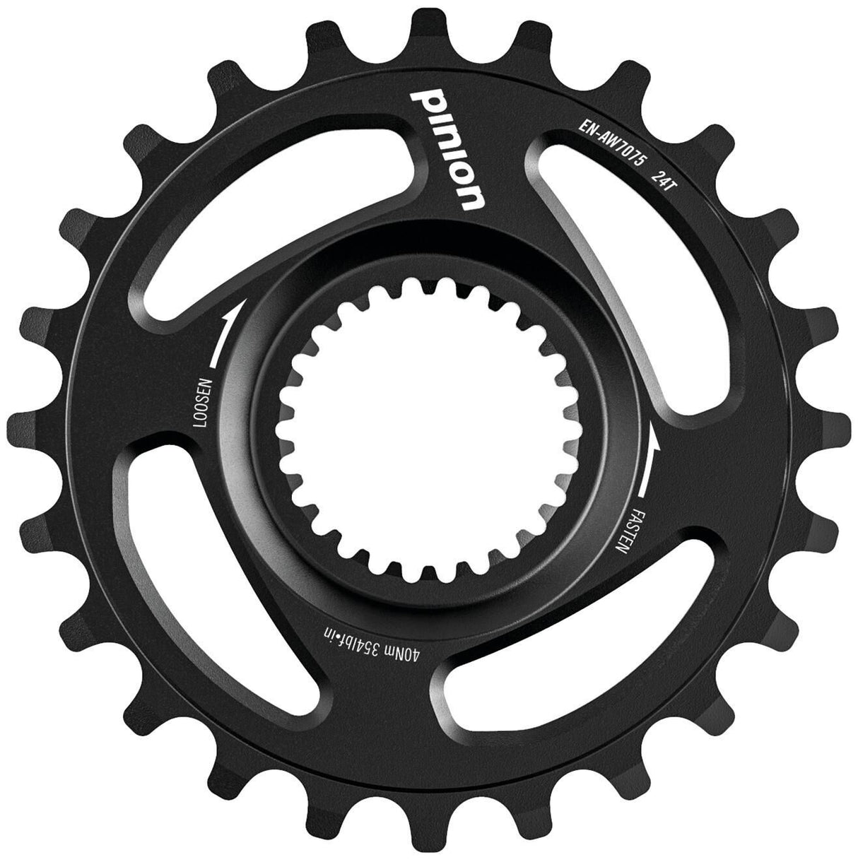 Pinion sprocket chain ring alu, 24t., black