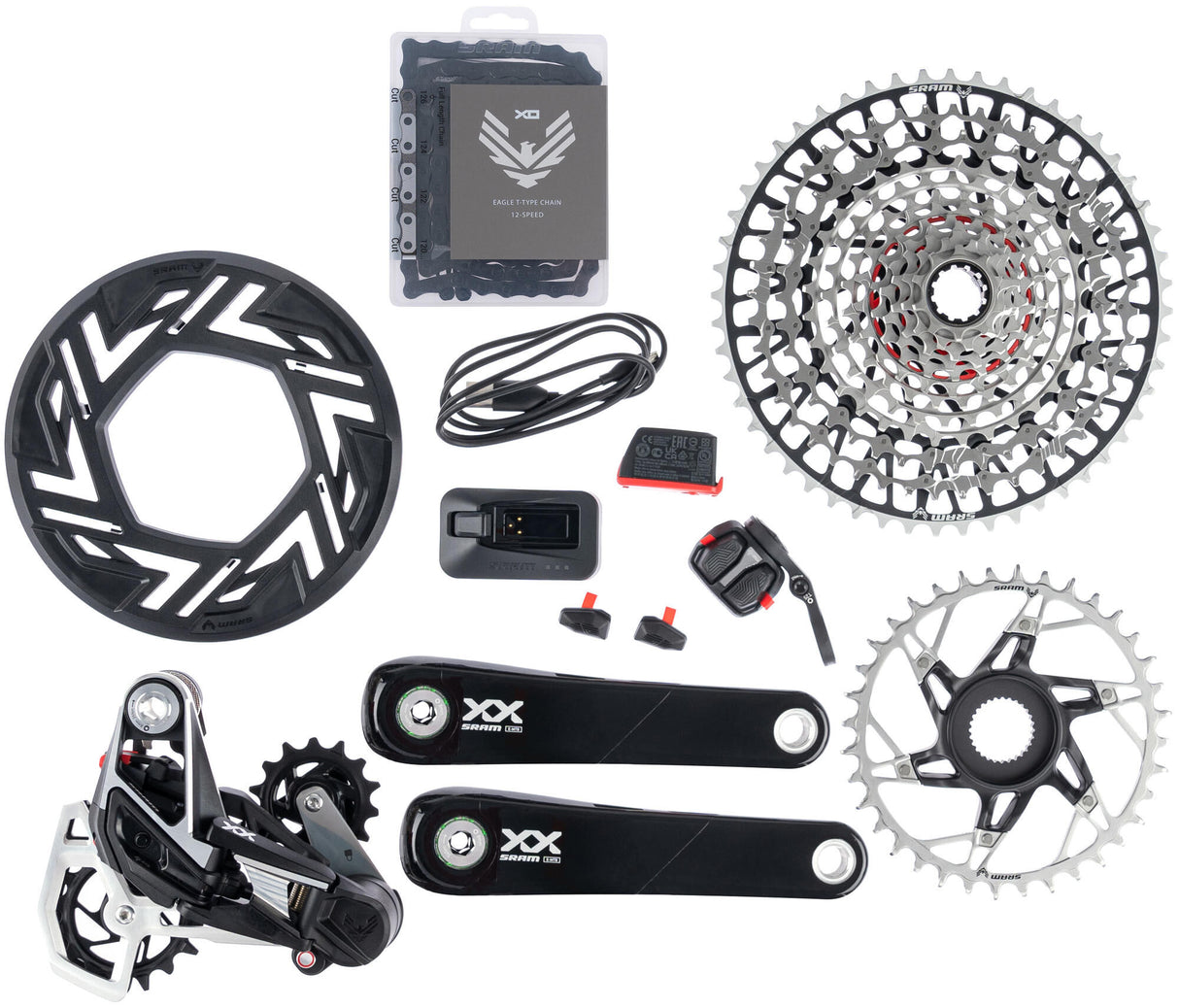 Sram Schaltgruppe Set xx Eagle Axs Getriebe E-Bike Set xx Eagle Axs Tr. E-Bike 165mm 36t