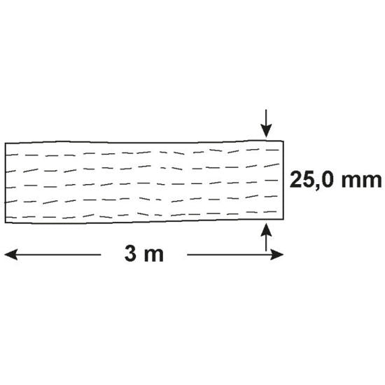 Spanband 1 delig met klemgesp 3meter 25mm