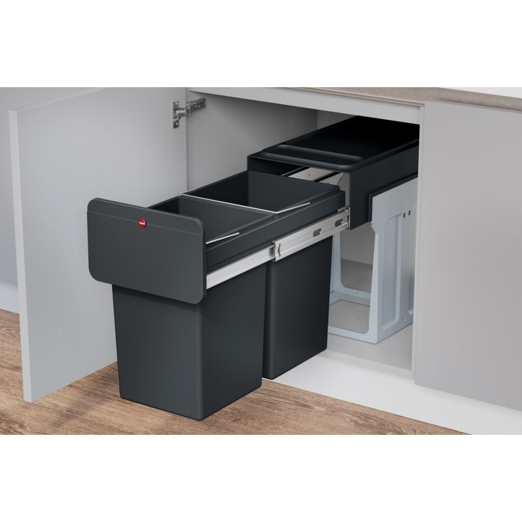 Hailo Hailo 0310-100 EcoLine Design L Built-in waste bin 2x14L Black
