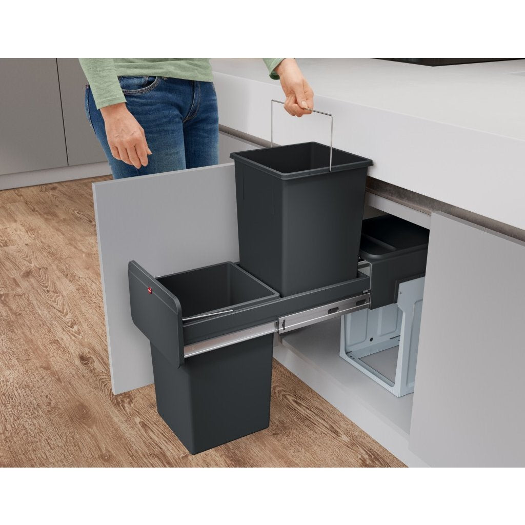 Hailo Hailo 0310-100 EcoLine Design L Built-in waste bin 2x14L Black