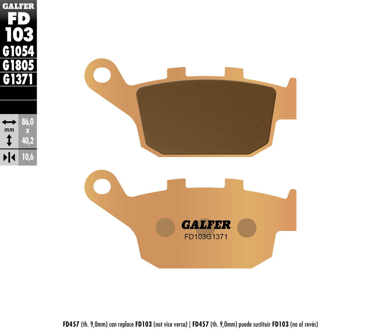 Galfer remblokken fd103 brake pad fd103 g1371 sintered metal