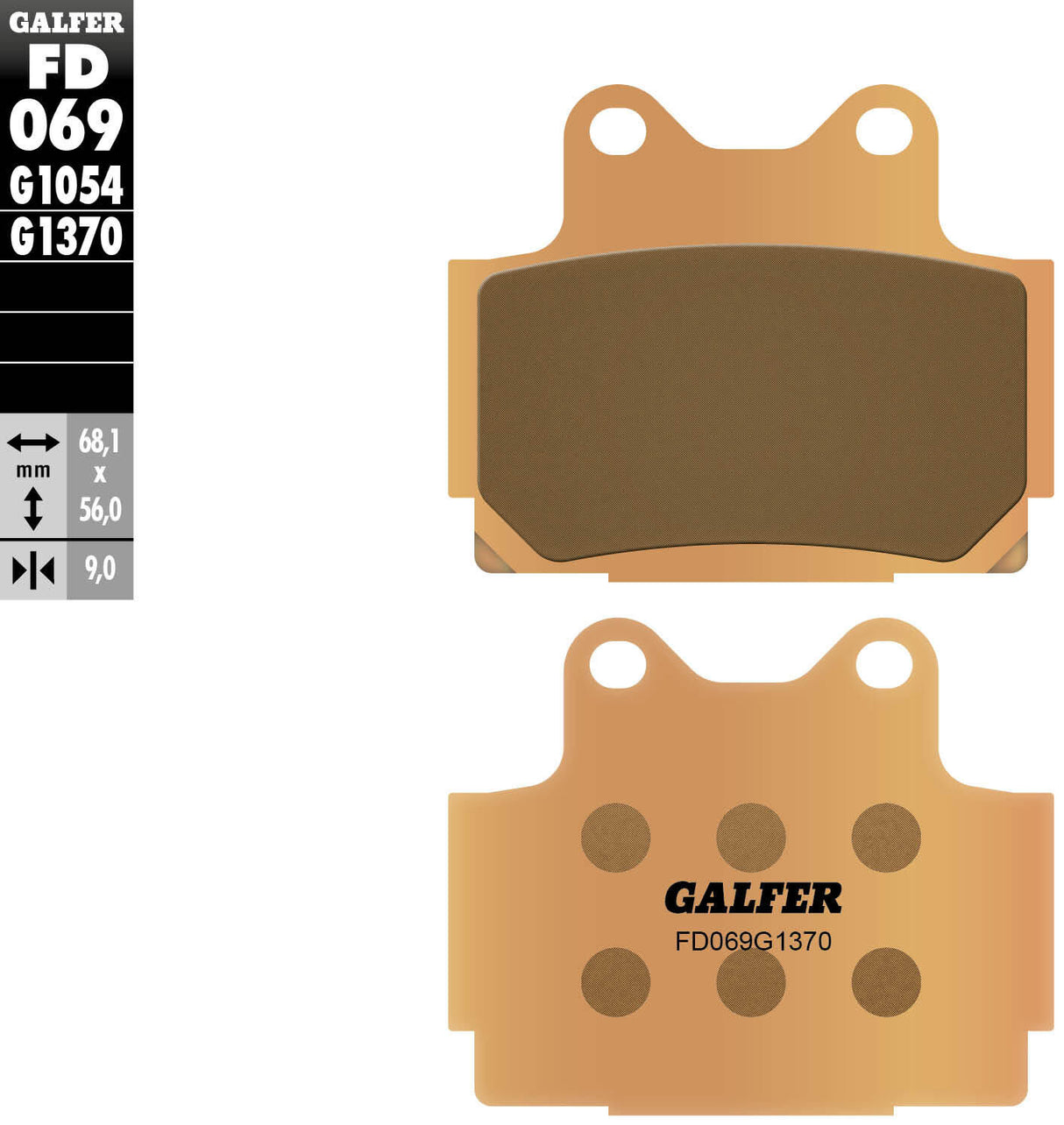 Galfer brake pads fd069 brake pad fd069 g1370 sintered metal
