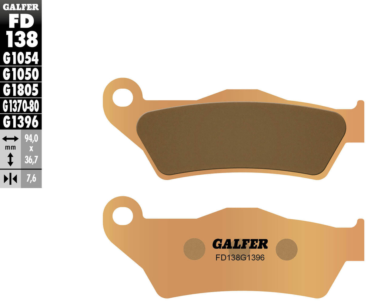Galfer remblokken fd138 brake pad fd138 g1396 sintered metal