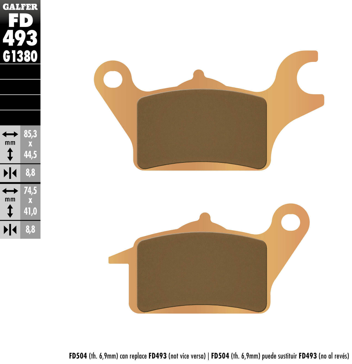 Galfer brake pads fd493 brake pad fd493 g1380 sint.metal scooter