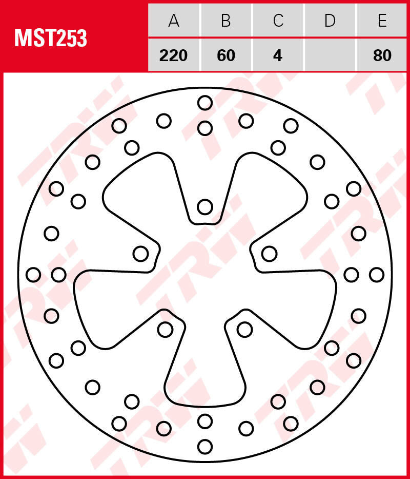 Trw brake disc mst253 rotor mst253 rigid