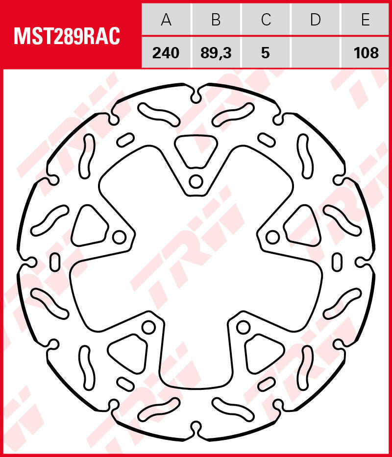 Trw brake disc mst289rac . rotor mst289rac rigid
