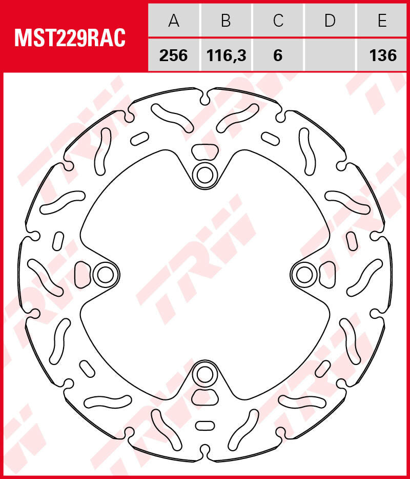 Trw remschijf mst229rac . rotor mst229rac rigid