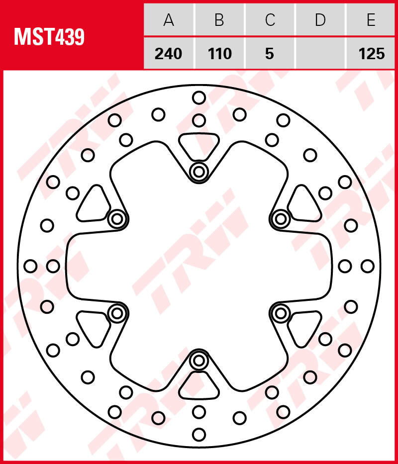 Trw brake disc mst439 from rotor mst439 rigid