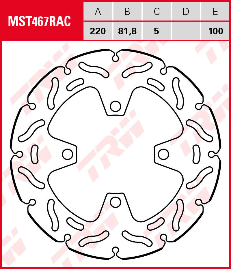 Trw brake disc mst467rac . rotor mst467rac rigid