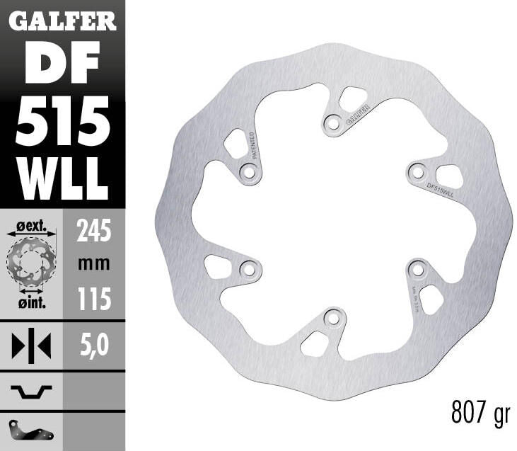 Galfer golf remschijf df515 wave rotor df515 wll offroad rigid muddy