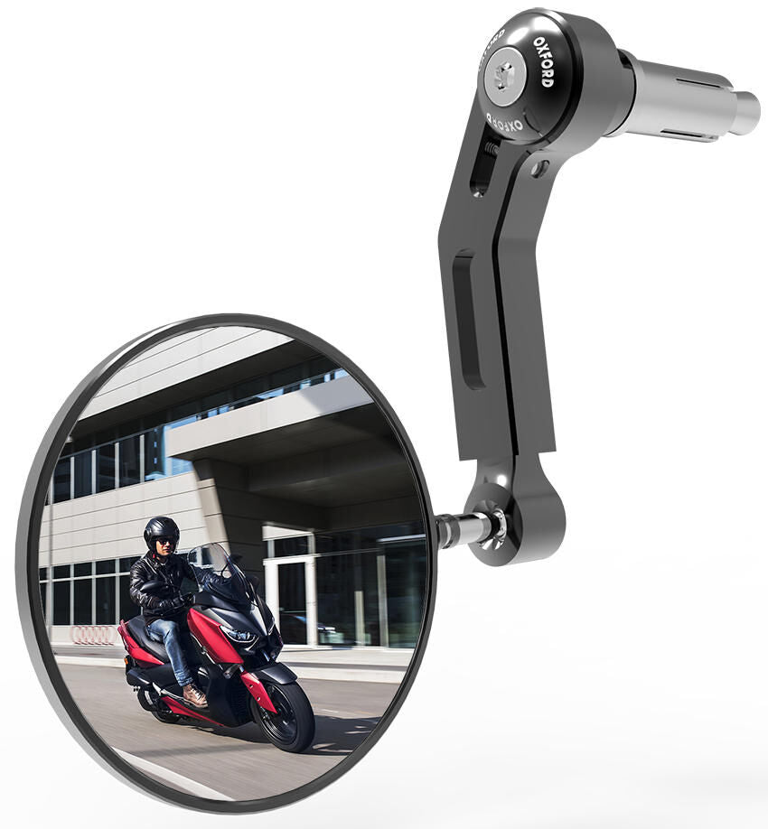 Oxford mirror bar end premium aluminum handlebar mirror aluminum black right