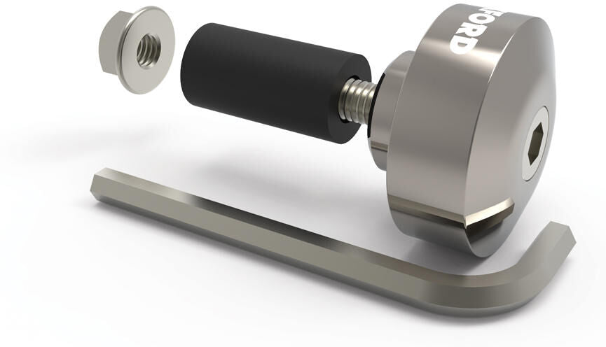 Oxford handlebar plugs, barends, 1 handlebar plug, 1 silver 22mm handlebars