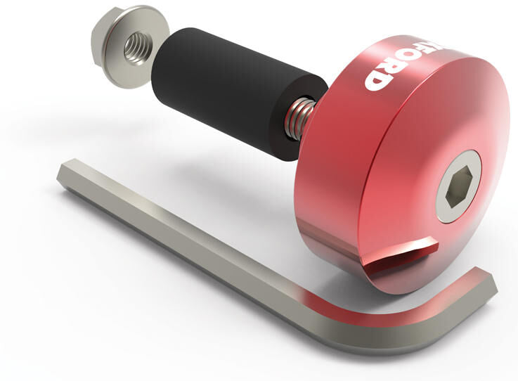 Oxford handlebar plugs, barends, 1 handlebar plug, 1 red 22mm handlebars