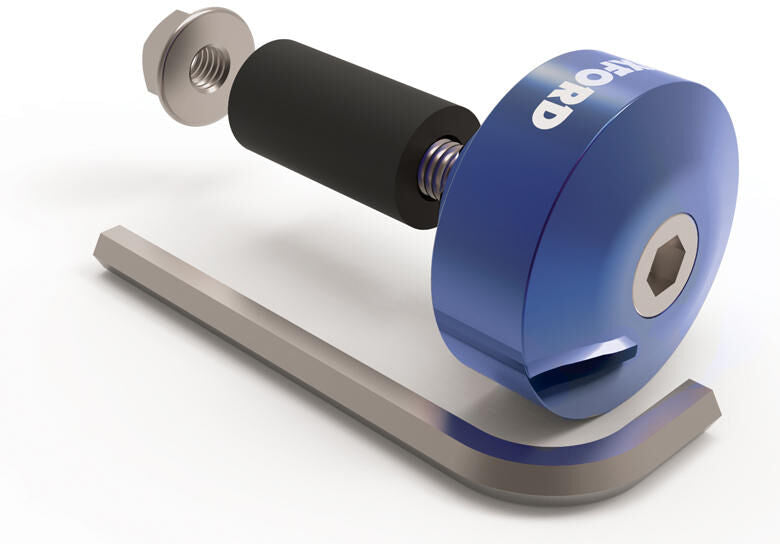 Oxford handlebar plugs, barends, 1 handlebar plug, 1 blue 22mm handlebars