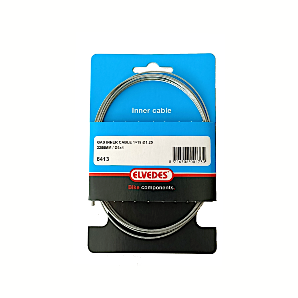 Elvedes Gas-Binnenkabel Universal 2250mm 7.7 Wire V-Nipple (på kort)