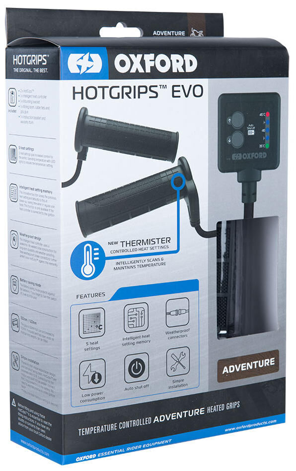 Oxford handvatverwarming hotgrips®evo . heated grips evo a 22+25mm open 5-stage