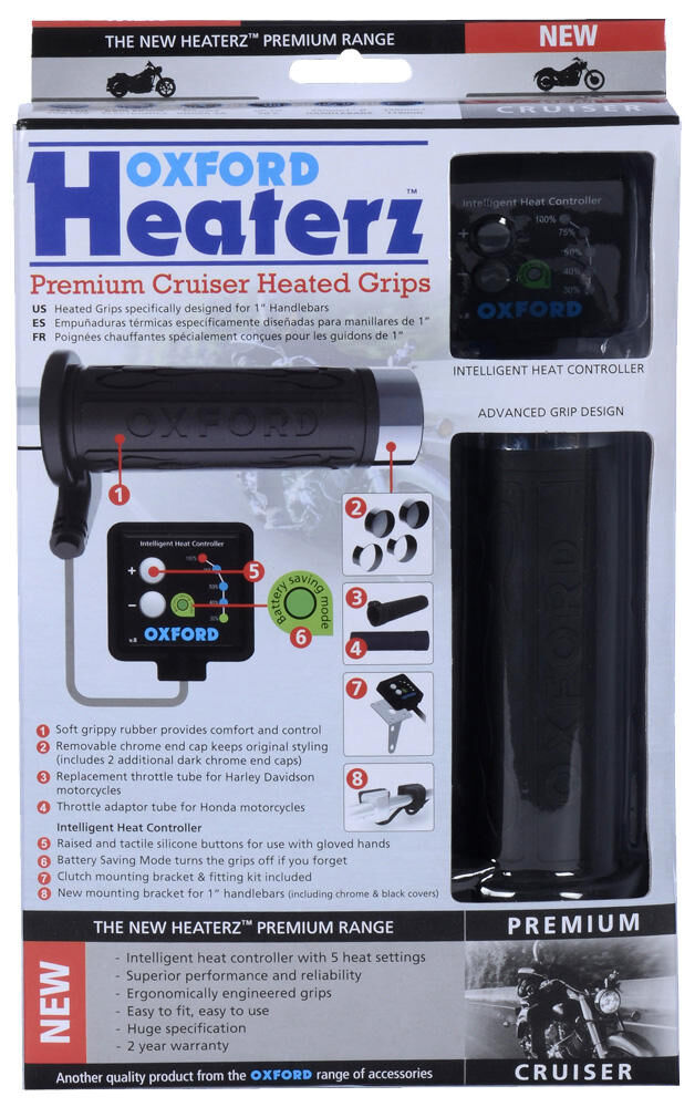 Oxford hotgrips®premium handvatverwarming heated grips pre c 25.4 mm open 5-stage