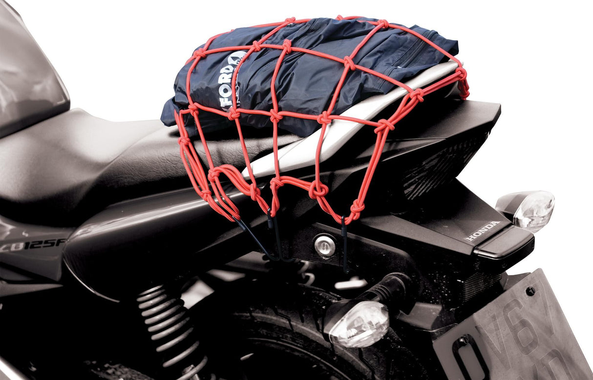 Oxford luggage net cargo net red 30x30 cm