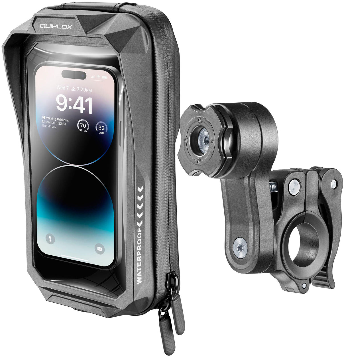 Interphone gsm-houder quiklox met vastsysteem cell phone holder interph quiklox case, mount 7 zol