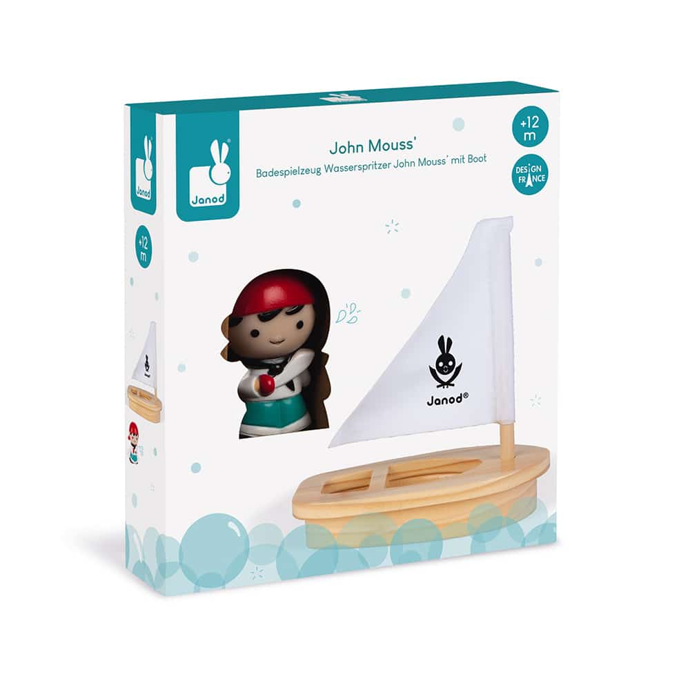 Mertex janod bath toys john mouss with sailboat