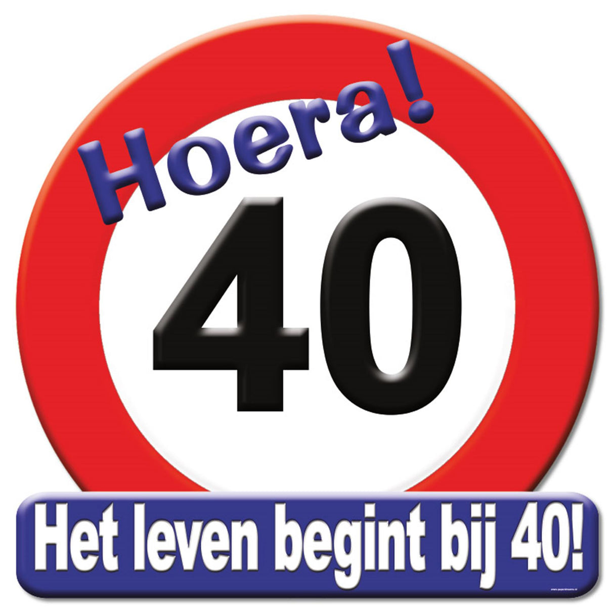 Paperdreams kroonschild verkeersbord - 40 jaar