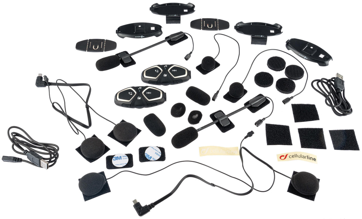 Interphone helmet communication system connect helmet com.system interp. connect double kit