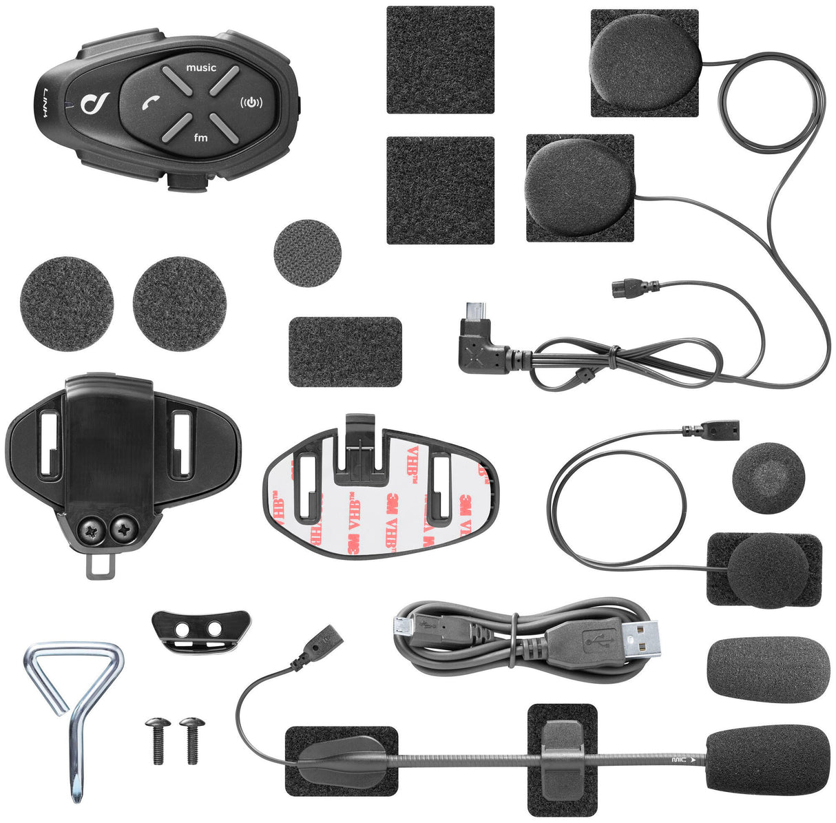 Interphone helmet communication system link helmet com.system interp. link single kit