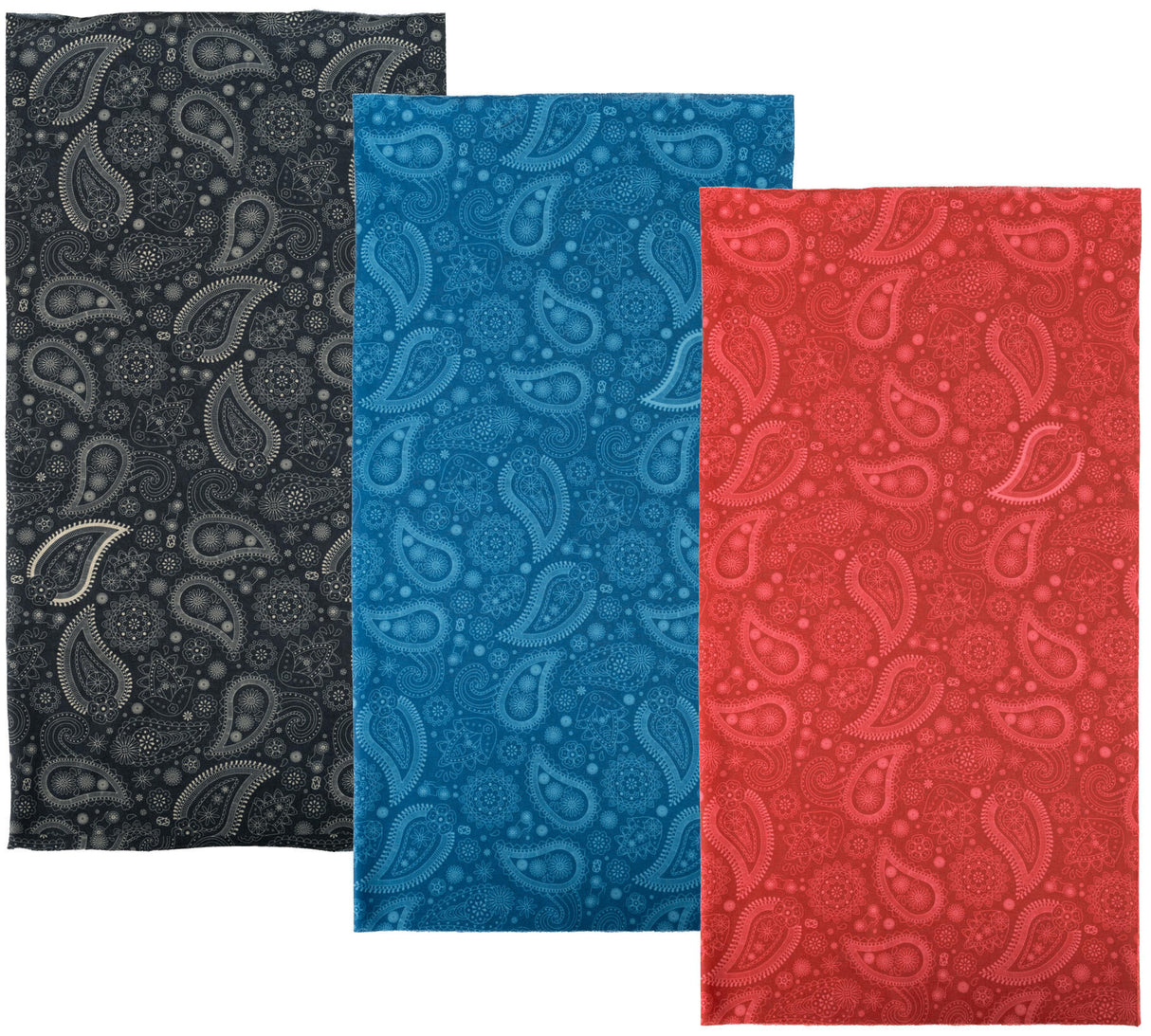 Oxford multi-function cloths comfy neckerchief comfy paisley red 3-pack